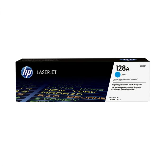 HP 128A Original Toner Cartridge – Cyan – CE320A – HP LaserJet Toner